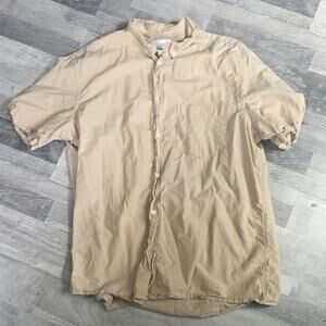 H&M • Men's Tan Casual Button Down Shirt, Size Large
